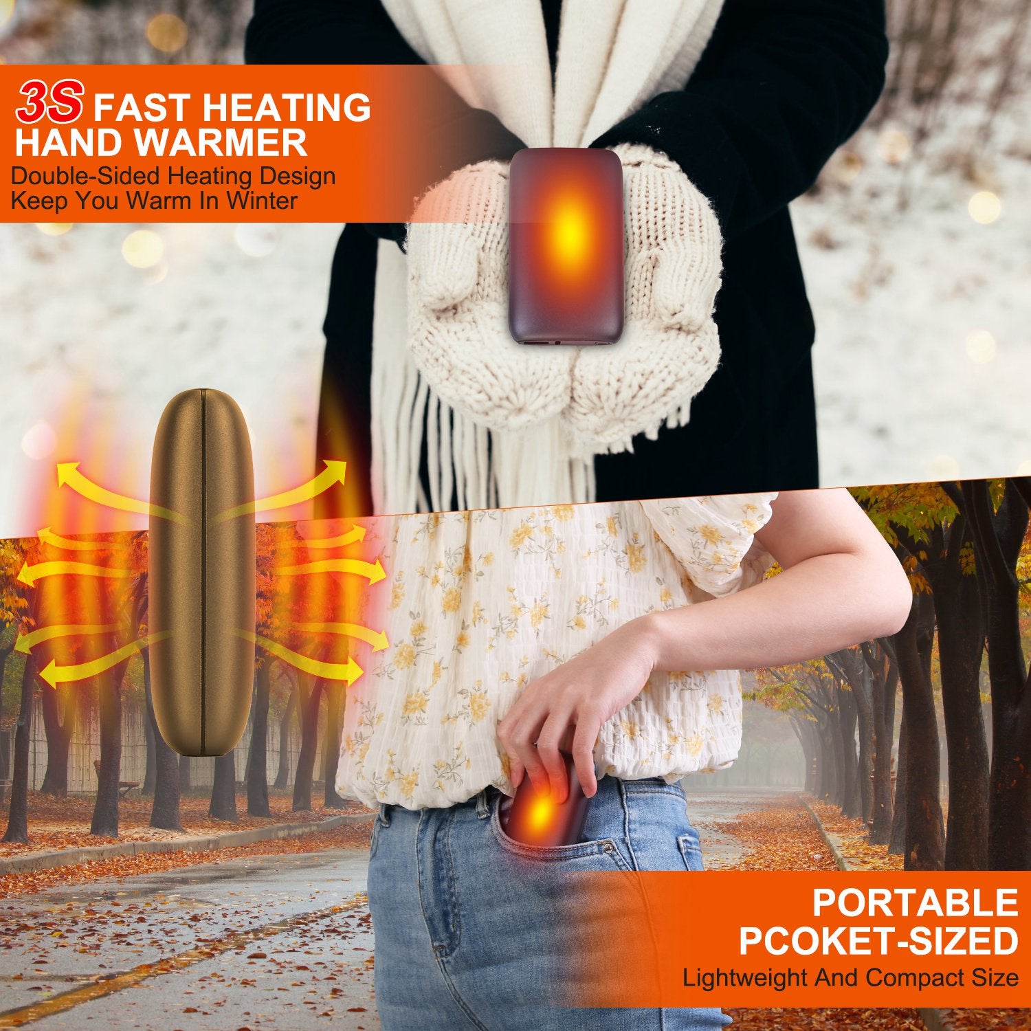 Electric Double Sided Hand Warmer